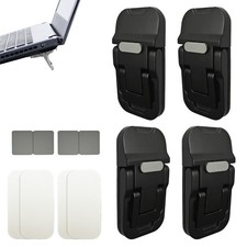 4 PCS Black Mini Foldable Keyboard Stand Riser Zinc Alloy Laptop Lift Feet