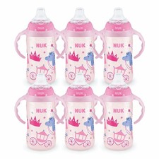 NUK Learner Cup Soft Spout Sippy Cup 10oz   Girls   BPA Free   6 Pack
