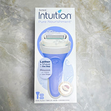 Schick Intuition Pure Nourishment Womens Razor Handle 2 Cartridges Travel Cap