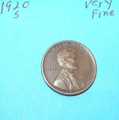 1920 S  WHEAT CENT   VERY GOOD  # 2