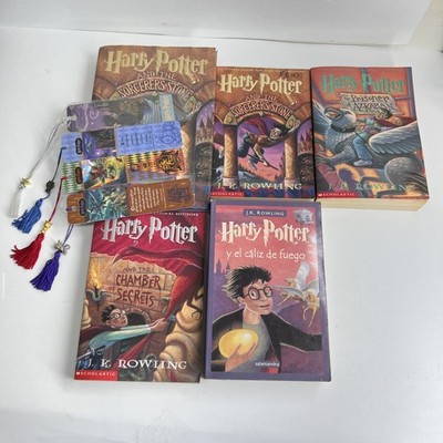 Harry Potter 5 Book Lot W/Book Markers & Charms (Read Description)