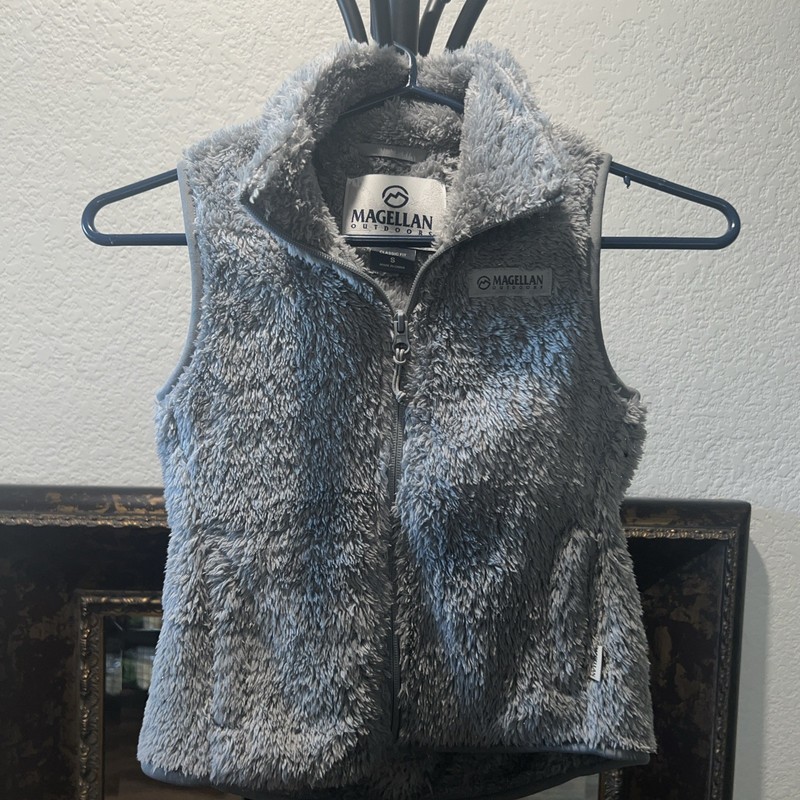 Patagonia Vest Girls Small Gray Los Gatos Full Zip Sherpa Fleece Pockets S