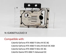 Granzon GPU Water Block For Colorful GeForce RTX 4060 Ti Ultra W /DUO OC
