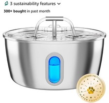Dianu Pet Water Fountain Stainless Steel 3.2l Pet Water Fountain for Cats Dogs