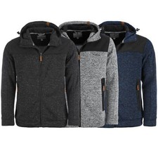 Giacca in pile da uomo Blue Wave Fabio giacca in pile effetto maglia cappuccio