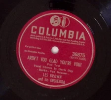 LES BROWN AREN'T YOU GLAD YOU'RE YOU?/THE LAST TIME I SAW YOU 78 RPM 719