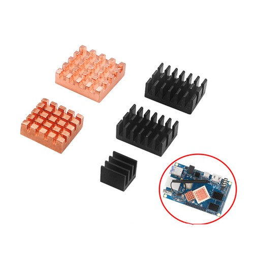 5* Heatsinks Aluminum Alloy Radiator Copper Cooler Heat Sink for Orange Pi 4 Lts