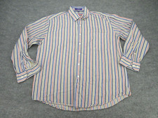 Alan Flusser Shirt Mens Large Multicolor Striped Long Sleeve Button Up Adult L