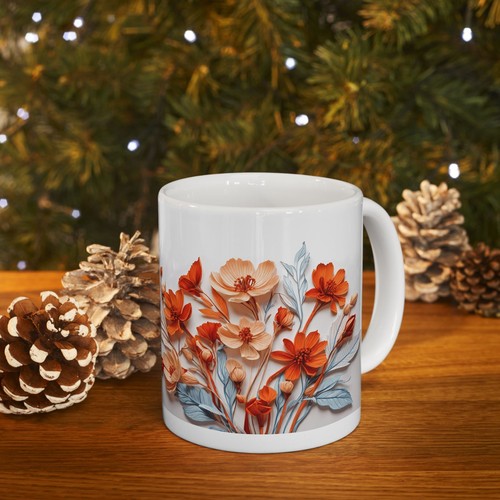Taza de cerámica de café floral nature flower 82-8, 11 oz p - Imagen 11 de 11
