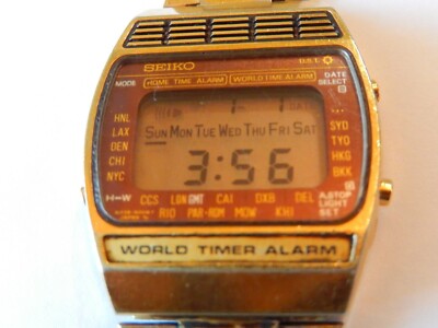 VINTAGE* RARE Seiko A239-5009 World Timer Alarm Rare Gold Tone