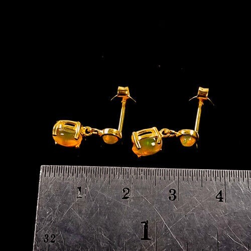 Handmade Natural Opal Earrings 925 Sterling Silver - Imagen 3 de 3