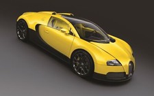 Cars yellow bugatti Desk Mat Stitched