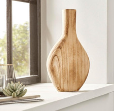Holz Deko-Vase "Wood", 34 cm, Unikat, für Trockenblumen & Kunstzweige, Dekovase