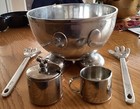 Mickey Mouse Stainless Steel Salad Bowl And Sugar & Creamer Set