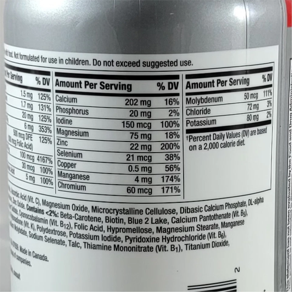 Vitamina completa multivitamínica multimineral Centrum Silver 275 tabletas hombres mayores de 50+ Foto 3 de 3