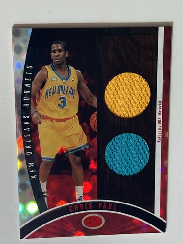 CHRIS PAUL RC GAME-WORN JERSEY RELICS 2005-06 Bowman Elevation EL Dual RED #d/49 - Picture 15 of 19