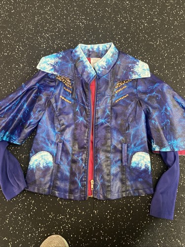 Disney Store Descendants Evie Costume Long Faux Leather Coat Jacket Sz 9/10