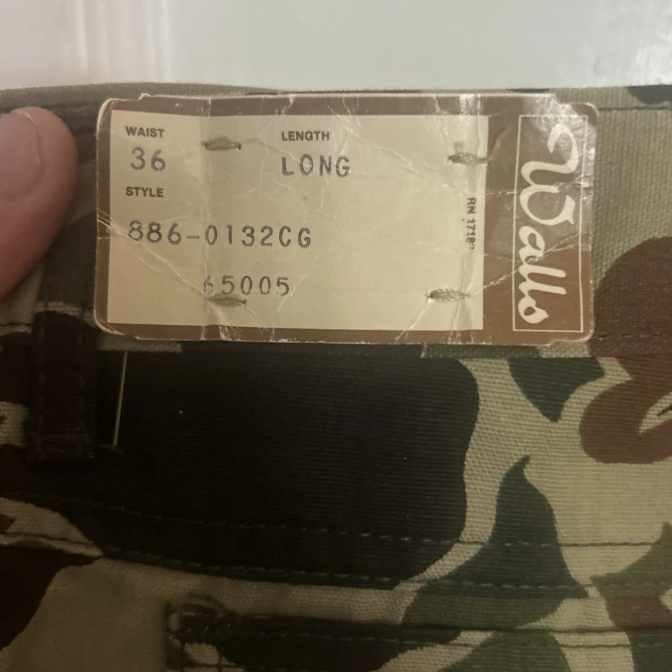 New Walls VTG 80's Pants Camo Duck Hunting USA Straight Leg Men 36x32 Tall NOS - Image 2 of 4
