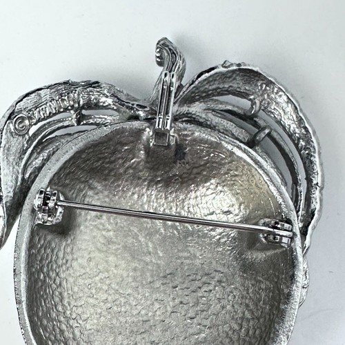 Sarah CoventryVintage Silver Tone Apple Delight Brooch Pin Fashion Accessory I - Picture 14 of 23