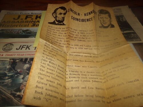 Lot 4 Vintage JFK Today Verschwörung Zeitung & Lincoln Kennedy Zufallspapier - Bild 13 von 18