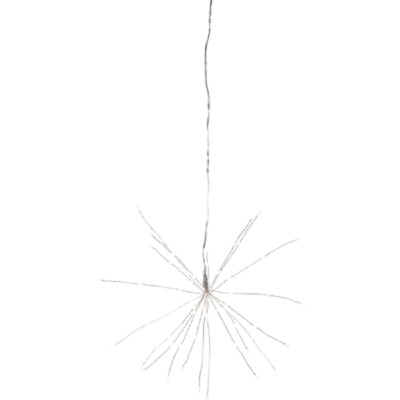 LED-Hänger ''FIREWORK'' silber 60er weiß 26x26cm innen Batterie Timer 710-17