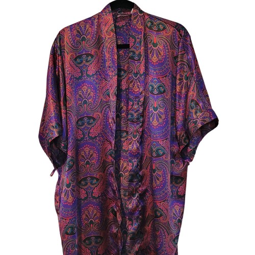 1990s Y2K Frederick's of Hollywood Silk Kimono Style Robe, Hong Kong, Size Large - Bild 9 von 20
