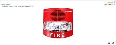 Simplex Tyco 4903-9426 Fire Alarm Wall Horn Strobe - Red