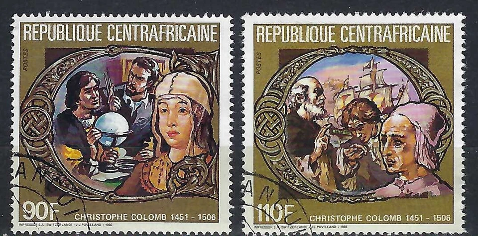Central African Republic 1985 6v. CTO NH Celebrities Christopher Columbus - Image 2 of 3