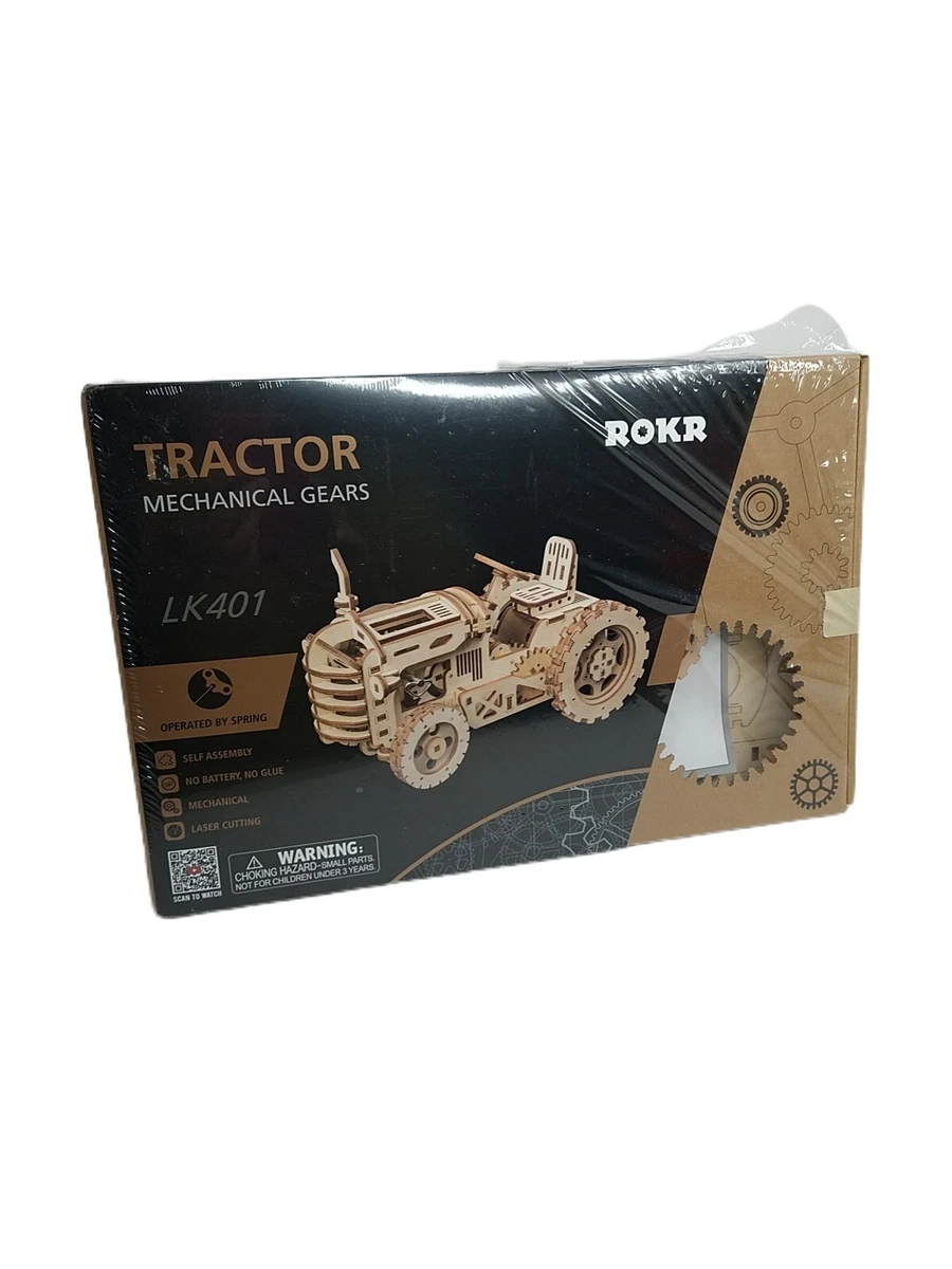 ROKR Tractor Mechanical Gears 3D Wooden Model LK401 NEW OPEN BOX