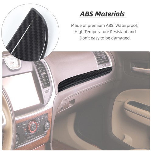 3Pcs Central Control Cover Trim Bezels Carbon Fiber Fit For 2011+ Chrysler 300 - Foto 10 di 20