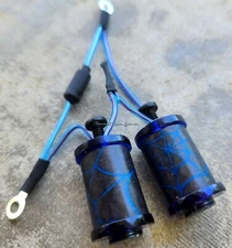 1.25" 8-32 Tattoo Machine Coils 8 Wrap Deep Blue Neon Blue Spider Web Candy