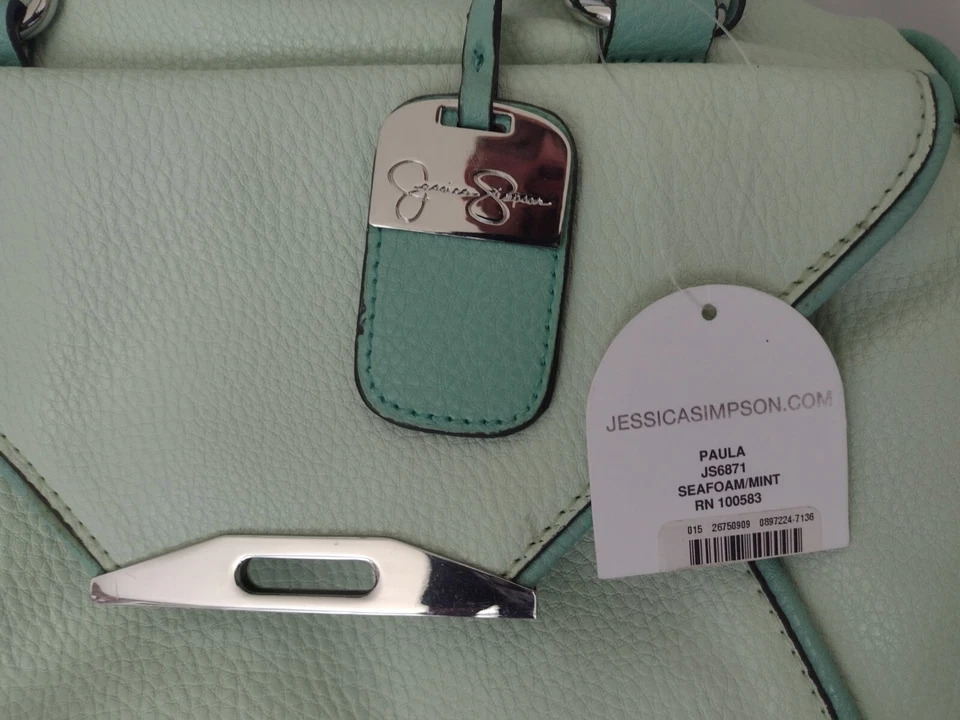 Jessica Simpson Satchel Purse - Medium Hand Bag #JS 6871. Sea Green, Mint. NEW. - Image 3 of 4