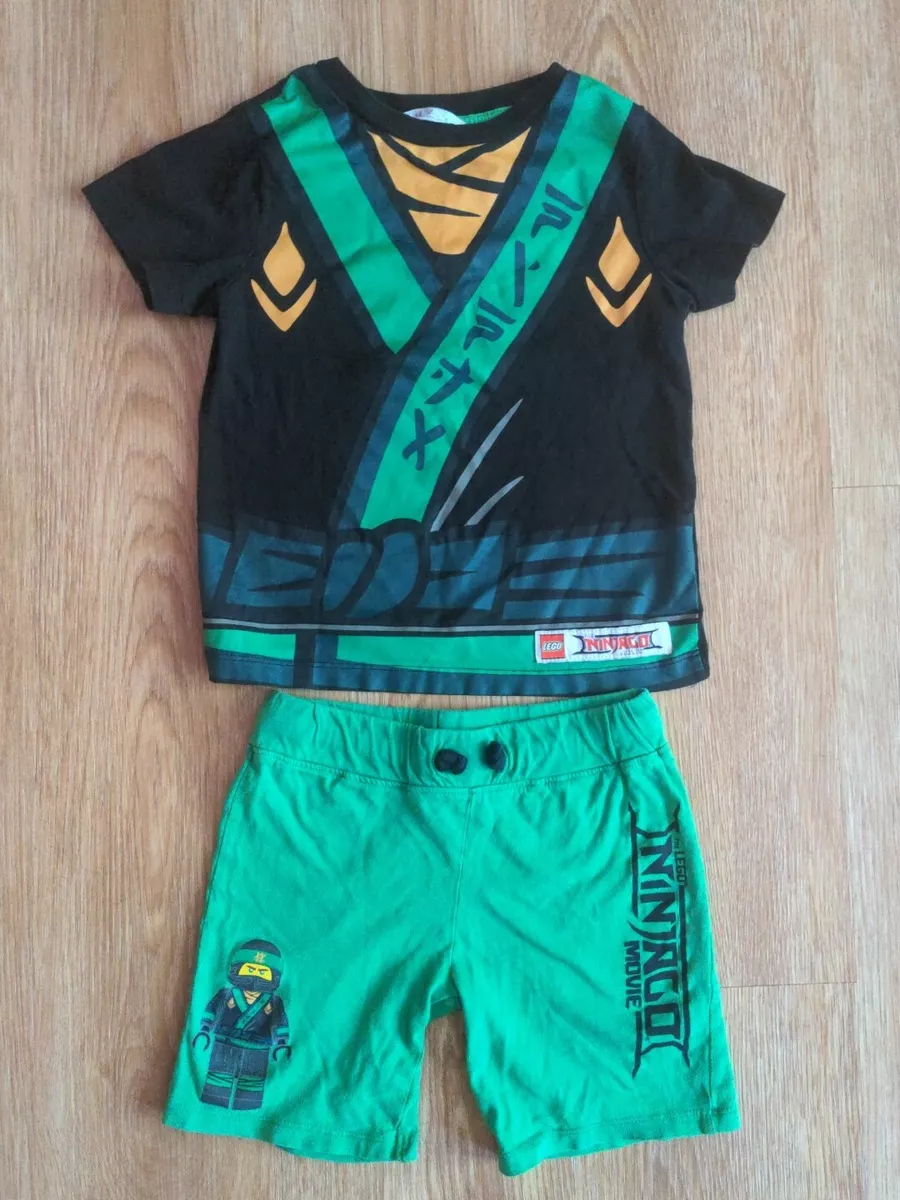 H M Boys 3 4y Lego Ninjago Luke Green Ninja Cotton 2 Piece Pajama Shorts Set