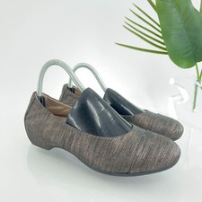 Dansko Women's Lisanne Loafer Size 38 7.5 Slip On Flat Shoe Gold Black Leather