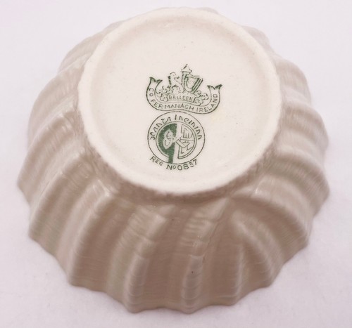 VTG Belleek Ireland Ceramic Shell Bowl Cup Iridescent 3.5" Wide GREEN MARK - Picture 5 of 8