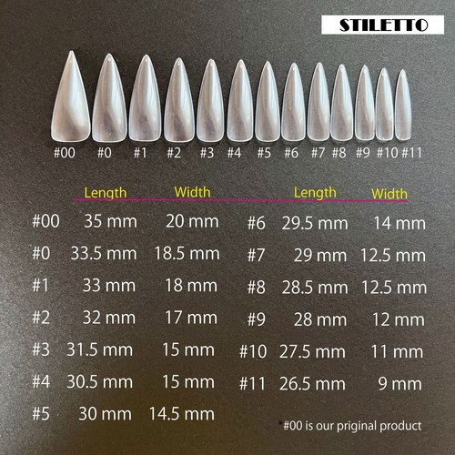 【 2 Type of Shape * 5 packs / MEDIUM 】 Mixed Full Size Set of Clear Nail Tips - Picture 4 of 7