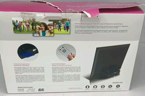 Aluratek Digital Photo Frame with 4GB Built-in Memory - 10 inch In Box W/ Manual - Picture 10 of 13