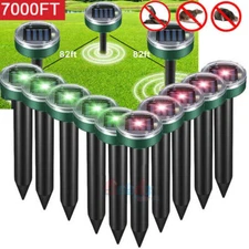 1-10 PACK Solar Power Ultrasonic Mice Gopher Mole Pest Snake Repellent Repeller