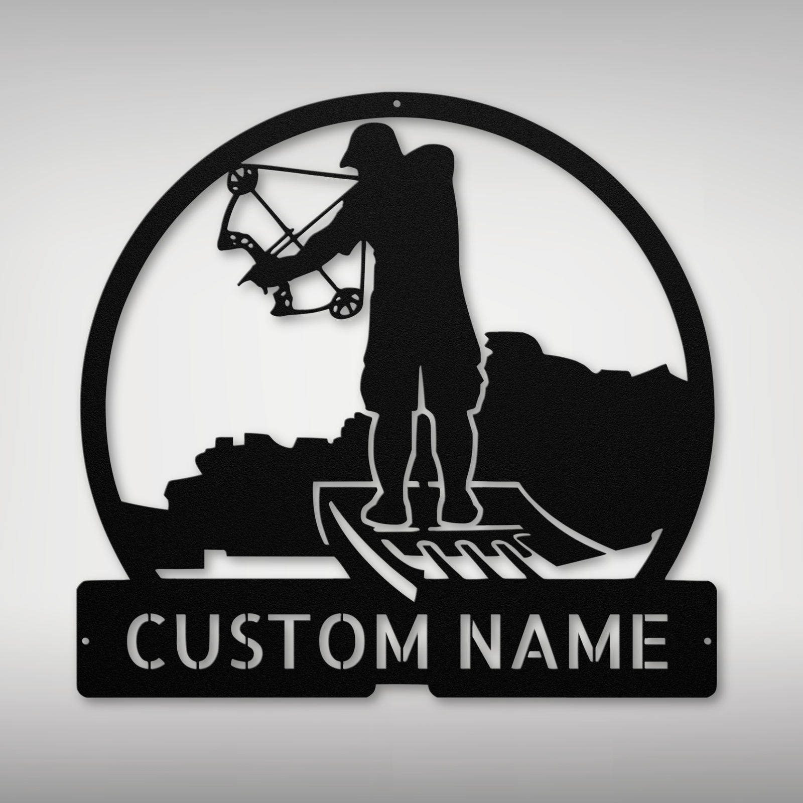 Personalized Bowfishing Metal Sign Custom Name Decor Gift for Fishing Lovers