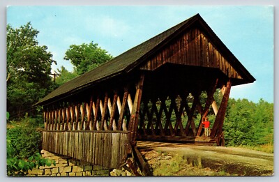 Covered Bridge Andover New Hampshire Vintage Postcard