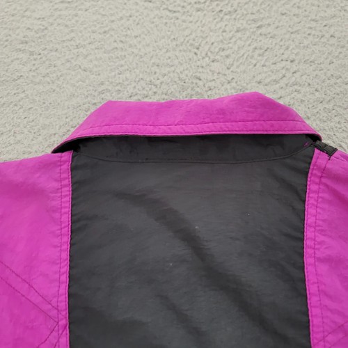 PUMA Jacket Womens Medium Black pink Vintage 80s 90s Stretch Full Zip Aztec - Picture 5 of 16