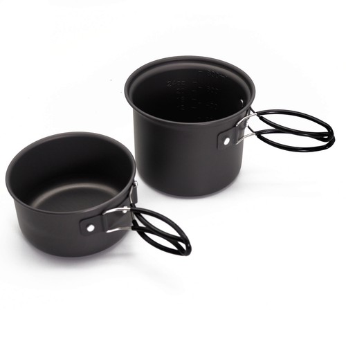 Campinggeschirr Kochgeschirr Set Outdoor Camping Töpfe mit Edelstahl Besteck - Bild 4 von 7