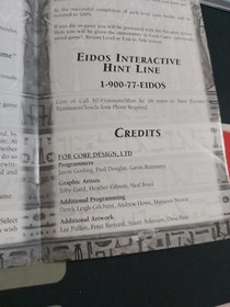 Sega Saturn Tomb Raider Booklet Only