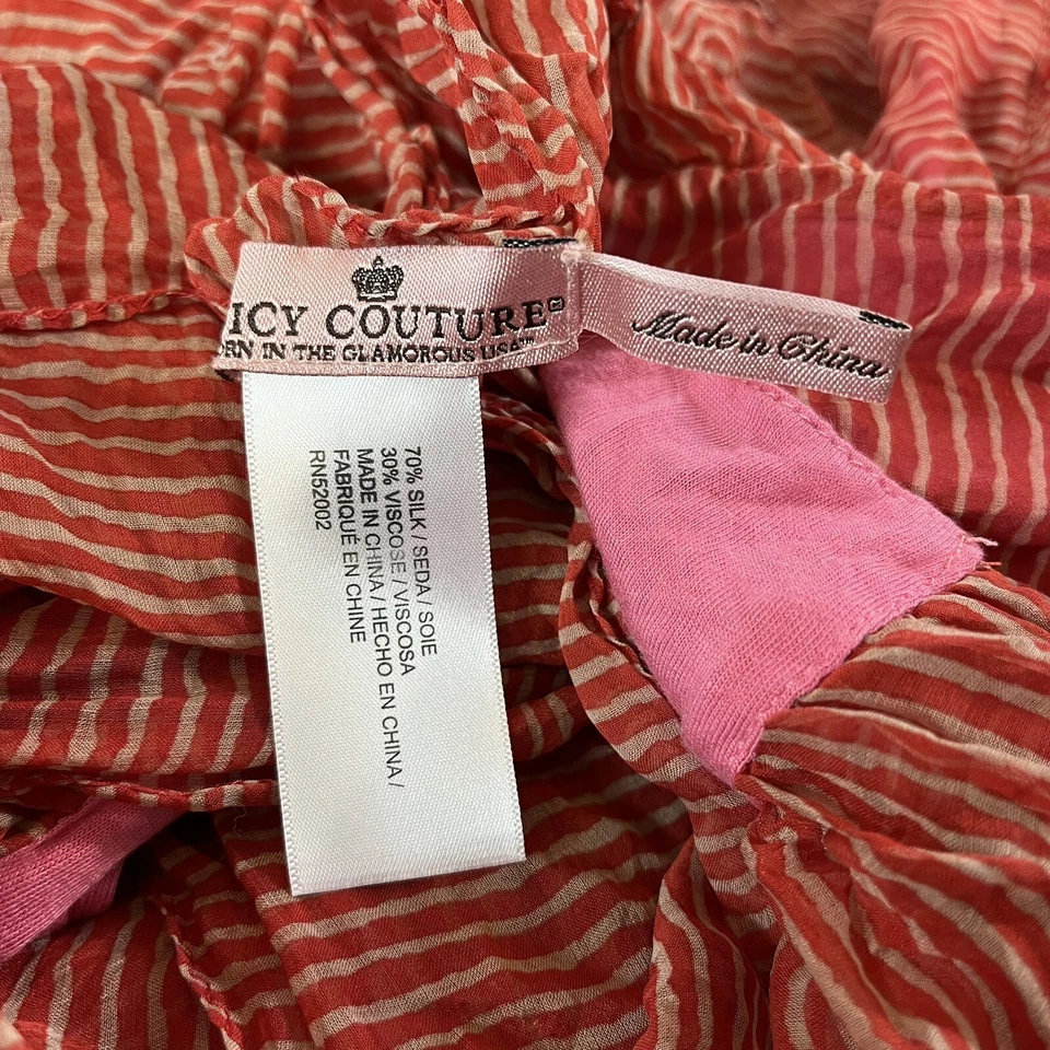 Bufanda Juicy Couture roja/beige/rosa - seda ligera/viscosa 72 pulgadas Foto 2 de 4