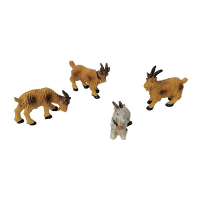Ziegen 4er Set Zubehör für Krippenfiguren Tiere Dekofiguren T092-1 Dekoration