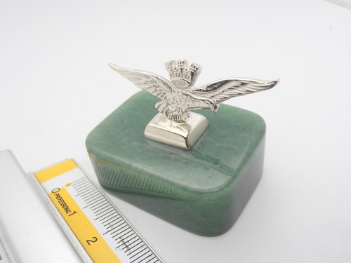 Air Force Military Italian: Eagle Silver 925 And Avventurina- Paperweight - Picture 7 of 7