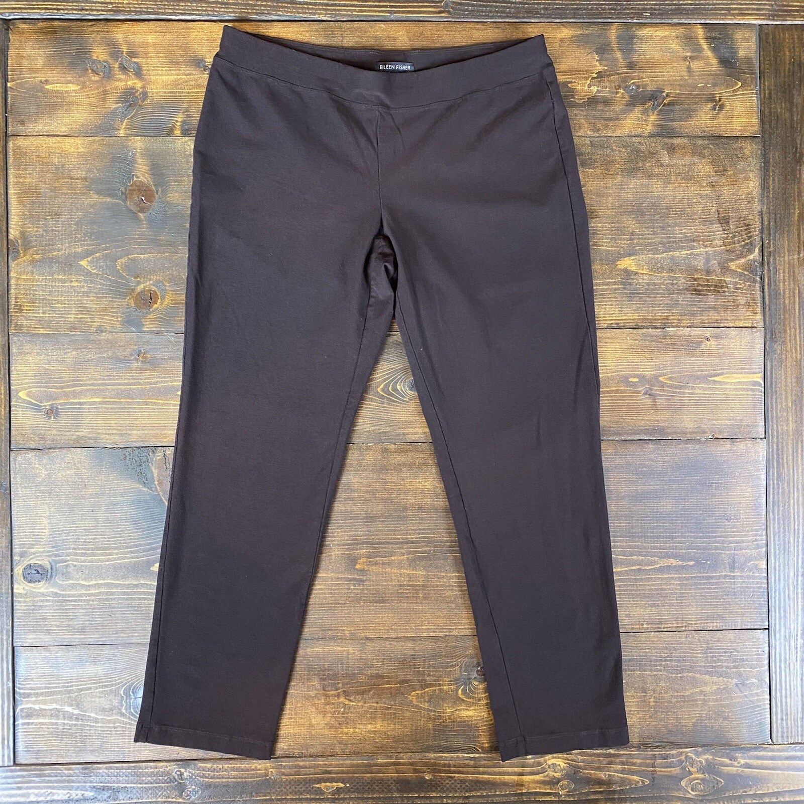 Eileen Fisher Medium Brown Ponte Stretch Leggings Slim Pants | eBay
