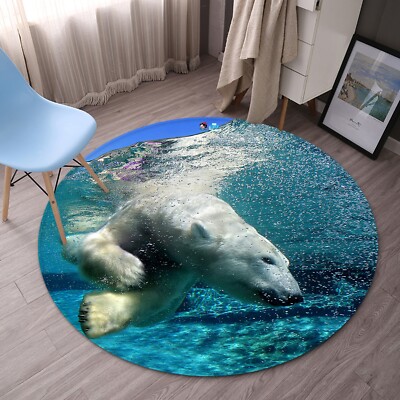 3D Polar Bear Under The Sea NAW79 Game Rug Mat Elegant Photo