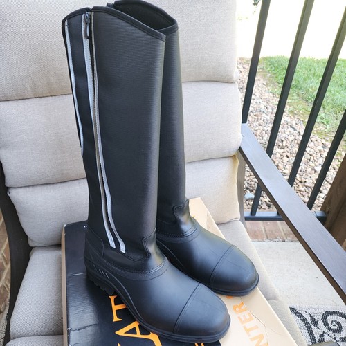 Ovation Blizzard Dress Riding Boot Black 469803 Rubber Mesh Zip Womans Sz 9 /40  - Picture 2 of 23