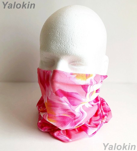 6pcs Pink Flower Scarves Family Pack Elastic Print Gaiter Bandana Balaclava N49 - Picture 4 of 8